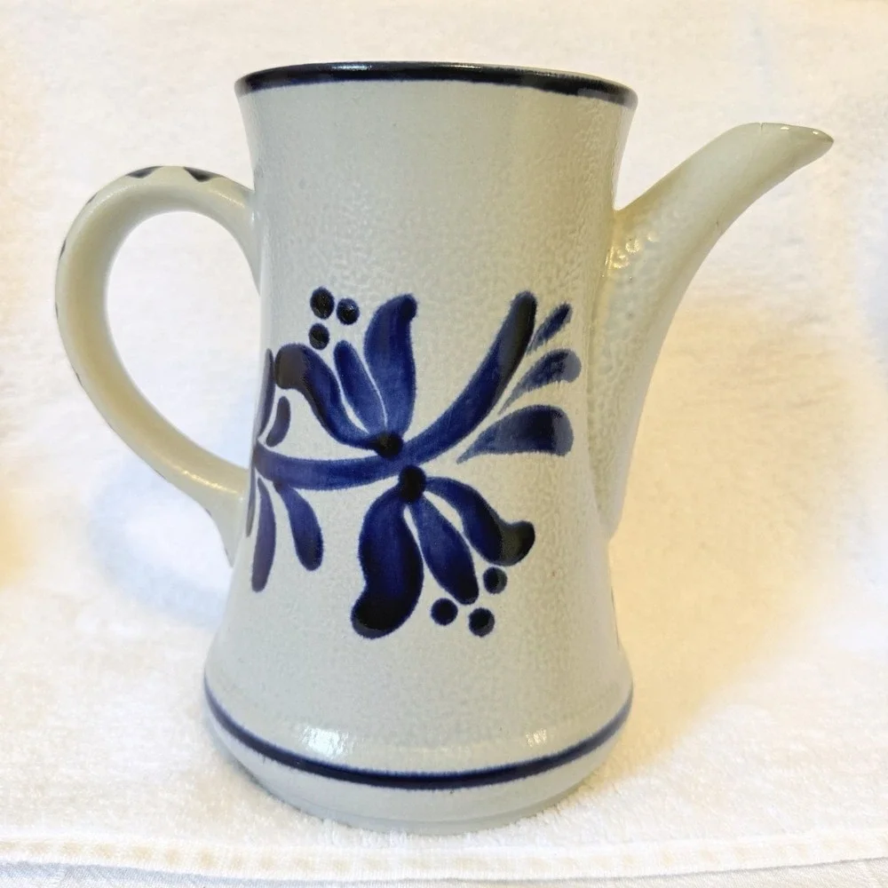 Vintage Wick Werke German Salt Glaze Stoneware  1541 Blue/ Gray Teapot